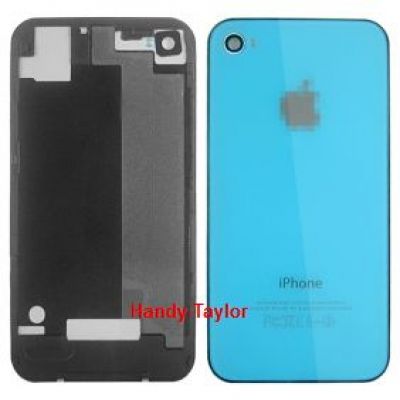 iPhone 4S Back Cover Hellblau mit Glas