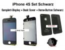 iPhone 4S Set Schwarz (Display+Back Cover+Home-Button)
