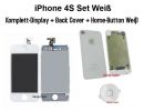 iPhone 4S Set Weiß (Display+Back Cover+Home-Button)