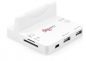 Preview: iPhone 6/5 Ladestation mit Kartenleser und 2xUSB