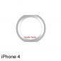Preview: iPhone 4 Metall-Chrome Home-Button (Silber/Weiß)