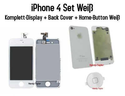 iPhone 4 Set Weiß (Display+Back Cover+Home-Button)