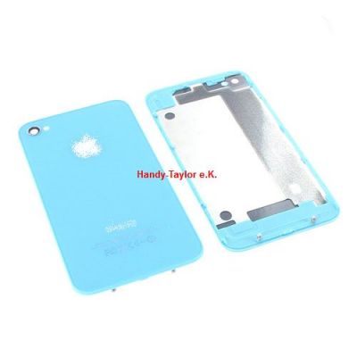 iPhone 4 Back Cover Hellblau mit Glas