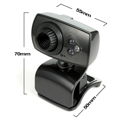 Webcam USB für Laptop PC Notebook Skype mit Mikrofon, LEDs, Halterung