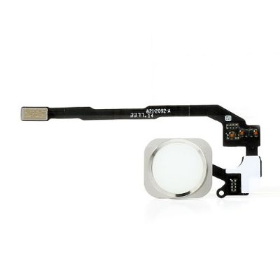iPhone 5S / SE Home-Button-Kabel+Home-Button Weiß/Silber