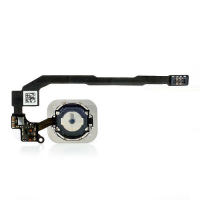 iPhone 5S / SE Home-Button-Kabel+Home-Button Weiß/Silber