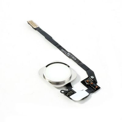 iPhone 5S / SE Home-Button-Kabel+Home-Button Weiß/Silber