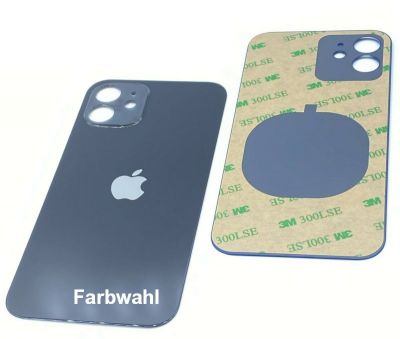 iPhone 12 Backcover Glas großes Kamera Loch (Farbwahl)