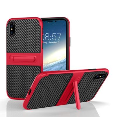 iPhone X, XS Plastic Bumper with Fiber Carbon TPU Case (Farbwahl)