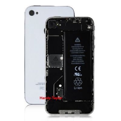 iPhone 4 Back Cover Weiß mit Glas