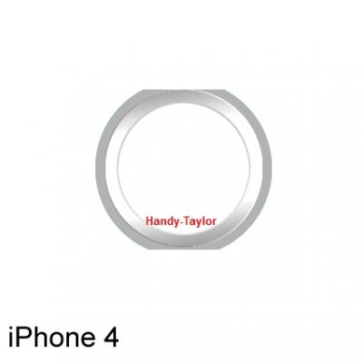 iPhone 4 Metall-Chrome Home-Button (Silber/Weiß)