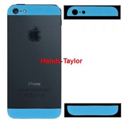 iPhone 5 Back Cover Set Blau (Glas oben/unten)