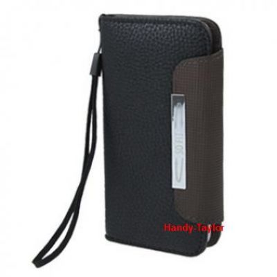iPhone 5/5S Ledertasche Book Schwarz