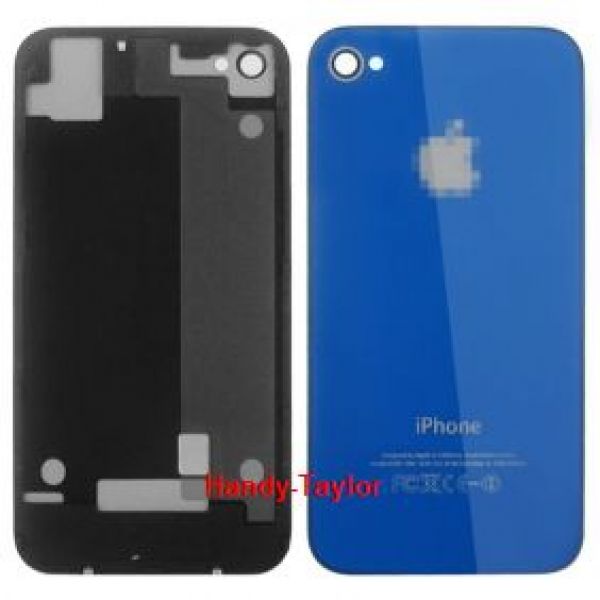 iPhone 4S Back Cover Dunkelblau mit Glas