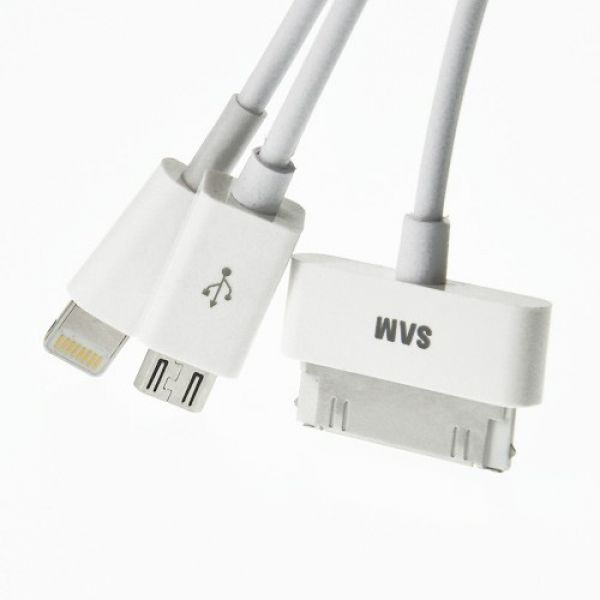 3in1 USB Adapter-Kabel für iPhone, iPad 4, iPod und Samsung
