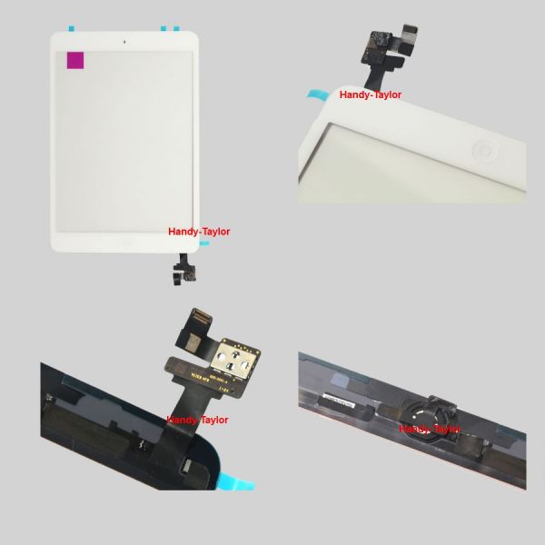 iPad MINI 1,2 Glasfront Weiß + Touch Screen + Kleinteile-Set