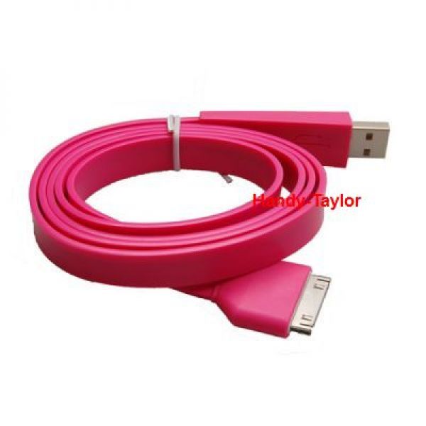 iPhone und iPad Daten-Flachband-Ladekabel (farbig)