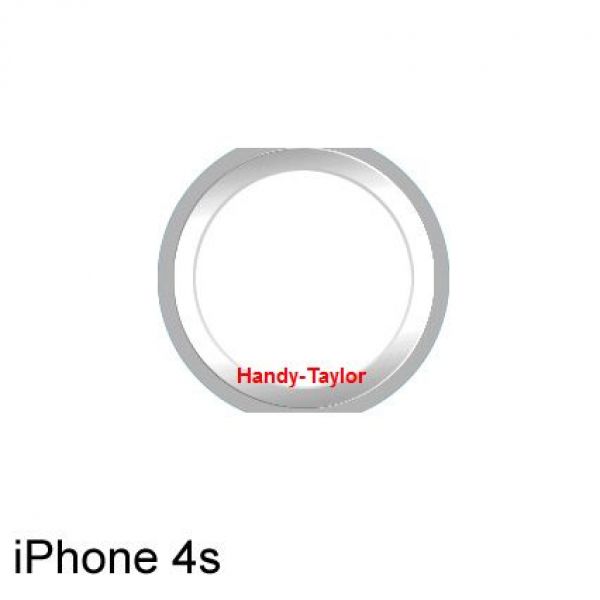 iPhone 4S Home-Button im iPhone 5S Look (Weiß/Silber)