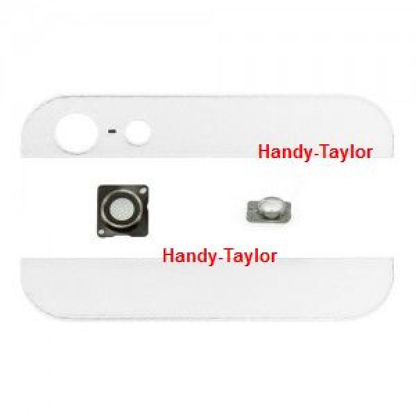 iPhone 5 Back Cover Set Weiß (Glas oben/unten)+Linsen