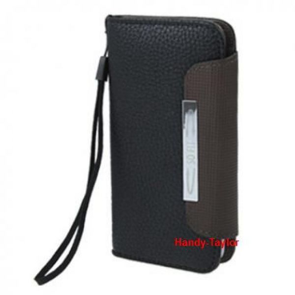 iPhone 5/5S Ledertasche Book Schwarz