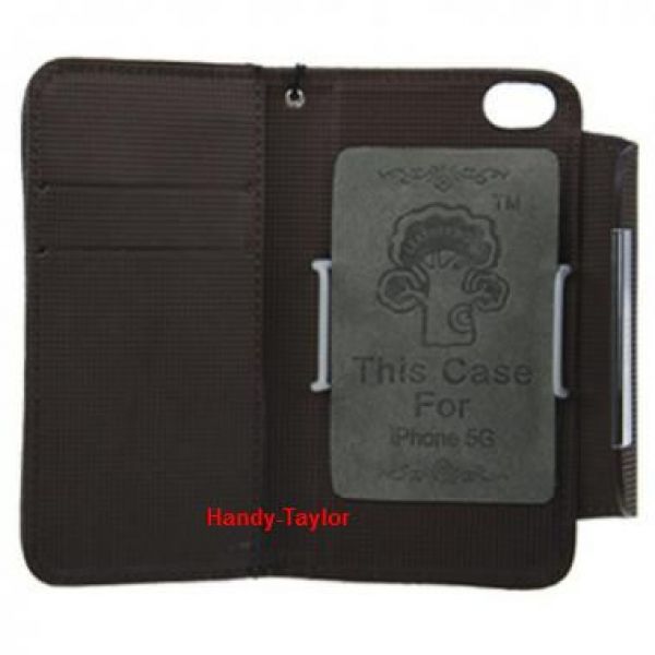 iPhone 5/5S Ledertasche Book Schwarz